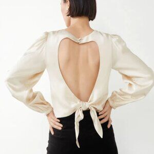 & Other Stories Open Back Satin Blouse Size 38‎